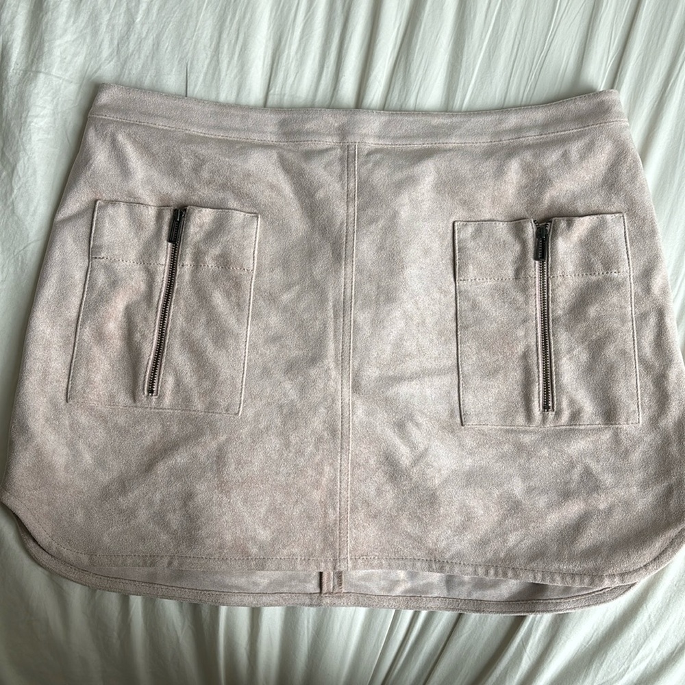 BCBG Pink Suede Skirt